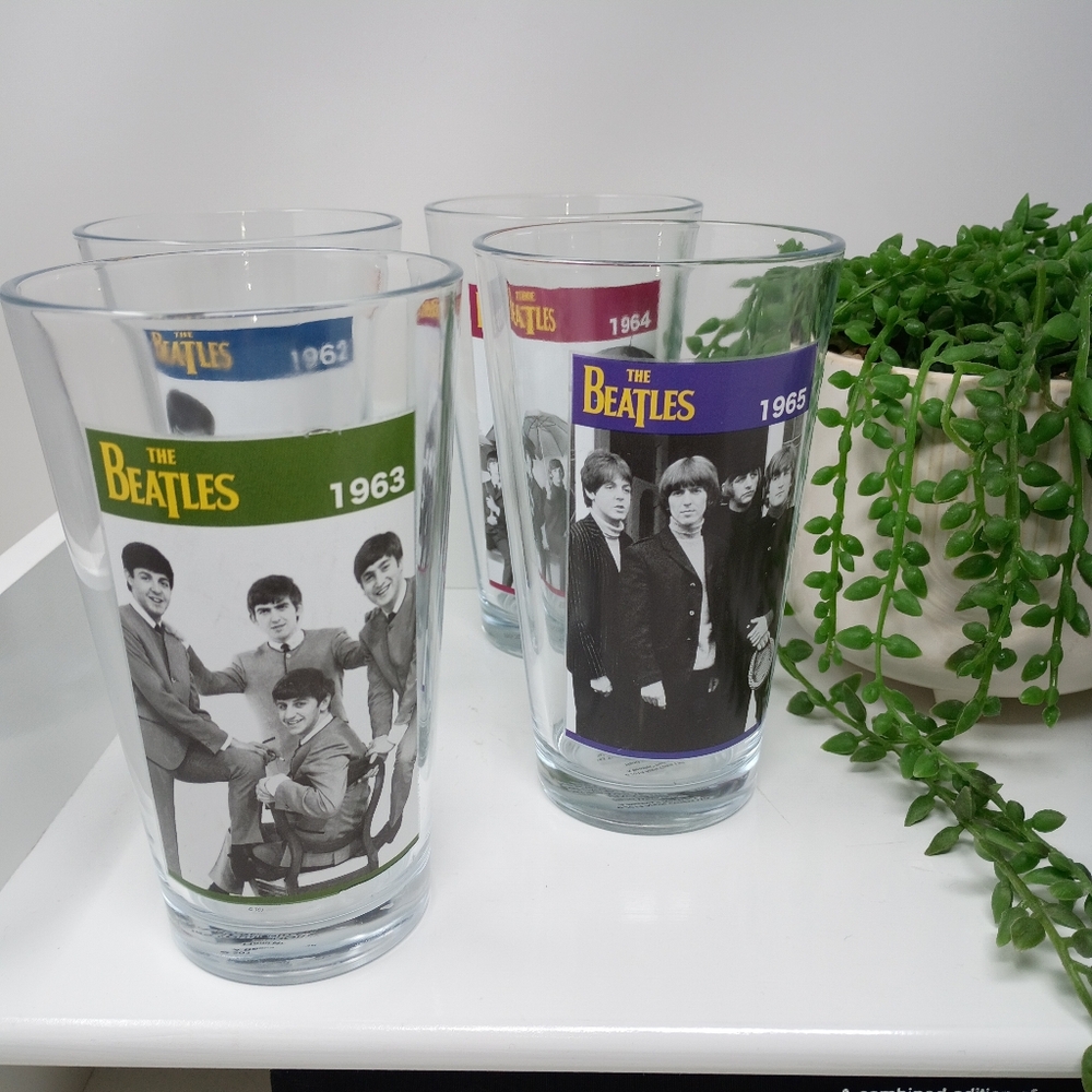 Set Of 4, 1962-63-64-65 Beatles Drinking Glasses. - Picture 2 of 6